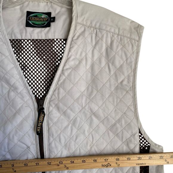 Limbsaver Hunting Vest Men XL Gray Canvas Quilted 4 Pockets Mesh Back Vintage - Picture 3 of 12